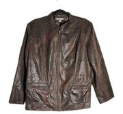 NY Collection Reptile Print Jacket