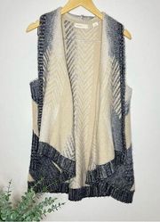 Anthropologie Sleeping on Snow Wool Blend Loose Fitting Sweater Vest Size M/L