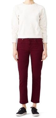 Citizens Of Humanity Jeans 25 Elsa Mid Rise Slim Crop Carmine Red