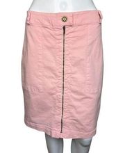 Anthropologie Amadi Skirt Womens Medium Petite Pink Pencil Straight Zip Casual