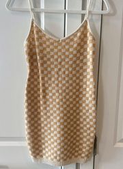 EMORY PARK Yara Wool Blend Checkered Mini Sweater Tank Dress | Small‌‌‌‌‌‌‌