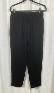 Eileen Fisher Black Organic Cotton Pull On Pants Sz.S