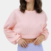 pink cropped long sleeve sweater