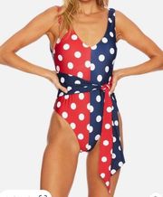 NWOT Beach Riot Samira One Piece In Patriotic Polka Dot Size Medium