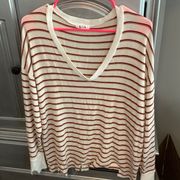 LNA distressed striped lightweight sweater small