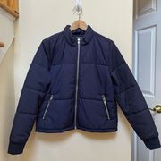 Kendall & Kylie Navy Blue Puffer Zipper Jacket Size M See Description