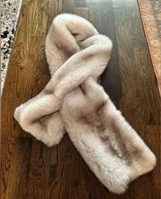 gray faux fur pull through scarf wrap