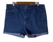 Lucky & Blessed Plus Size 22 Denim Jean Shorts High Rise 3" Inseam