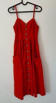 Cooperative Emilia Button-Down A-Line Midi Dress Sz M