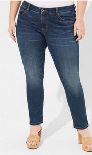 Boyfriend Straight Plus Size Denim Mid-Rise Vintage Stretch Jeans 24S