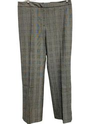 STYLE & CO Pants NEW Trousers Size 14 Gray Plaid Flat Front Stretch Straight Leg