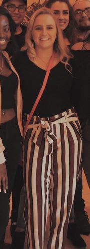 Striped Paper Bag Pants