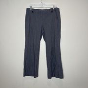 Lafayette 148 Blue Pinstriped Wide Leg Cropped Dress Pants Size 12