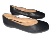 Barney’s  New York square toe black leather flats‎ size 6