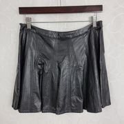 Townsen Womens Faux Leather Skirt Medium Black Mini A-line Side Zip Closure