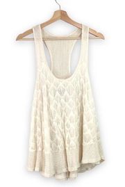 Heartloom - Crochet/Lace Overlay Racerback Tank Blouse - M