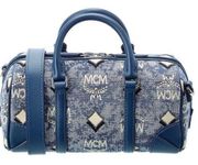 MCM Mini Logo Jacquard Boston Crossbody Bag