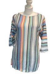 CHAPS women's size small colorful oversized knit sweater, 3/4 sleeve