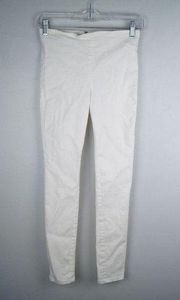 Veronica Beard White Skinny Leg Stretch Ankle Pants Back Zip Closure Size 2