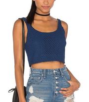 WAYF Eyelet Boho Cropped Tank Top