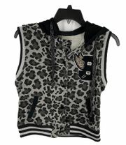 Animal Print Sleeveless Hoodie Medium