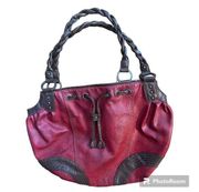 Levi's Red Hobo Braided Brown Strap Shoulder Hand Bag Purse