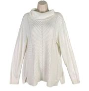 Karen Scott Turtleneck Sweater Women's L White Classic Winter Fashion Cozy Warm