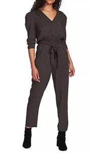 1. State Long Sleeve Diamond Print Jumpsuit Black Small