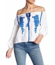 NEW Line & Dot Blouse Size XS Women's Cupro Valor Embroidered Off The Shoulder