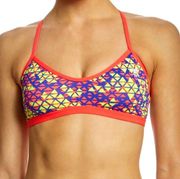 TYR DuraFast Modena Pacific Tieback Swim Bikini Top Red Yellow - Size XS 0/2