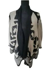 Black And Grey Staccato Open Front Cardigan