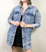 Vintage y2k Highway Jeans Vintage Wash 3/4 Sleeve Button Up Denim Jean Jacket S