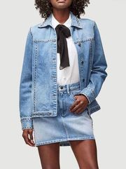 Frame Le Studded Motif Jenning Blue Denim Jacket