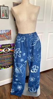 Boho Hippie Flower Jeans 