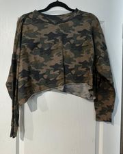 Camo Crop Long Sleeve Top