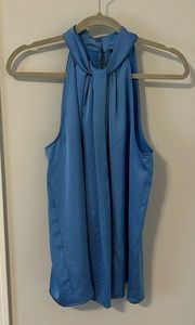 Ann Taylor satin sleeveless blouse in blue in size Medium