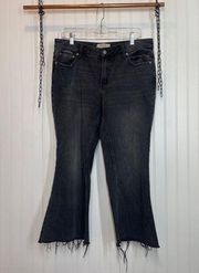 Free People  Women’s Black High Waist Flared Leg Cropped Jeans Size 30