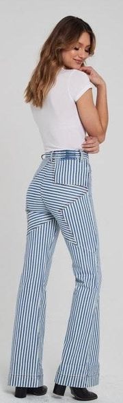 Striped Star Butt Flare Jeans