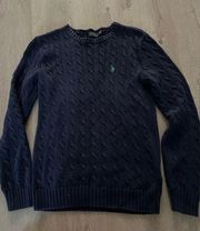 Women polo sweater navy