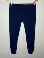 Lauren Ralph Lauren dark blue leggings with buttons size B/C