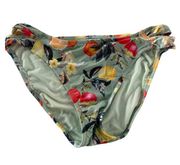 Kona Sol Bikini Bottoms X Large Green Citrus Floral Swim Medium Coverage Hipster