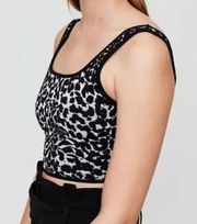 Aritzia - Babaton Arjun Sculpt Knit Cropped Tank in Leopard Print