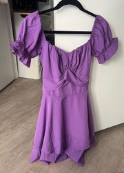 Purple Tie back Ruffle Mini Dress