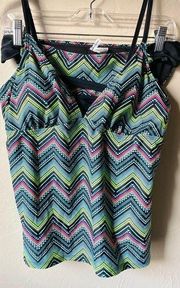 🆕  Chevron Multi Color Tankini Swimsuit | Size Large