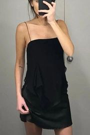 Silk Satin Handkerchief Camisole Top Black Size 1