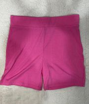 Ribbed Barbie Pink Bike Shorts