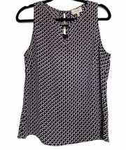 Laundry Purple Black White Sleeveless Blouse