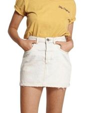 ONE TEASPOON Brando High Rise Distressed Hem Denim mini skirt Light Wash Size 23