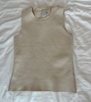 Cream Ribbed Tank 