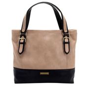 Christian Siriano for Payless Purse Black Beige Satchel Handbag